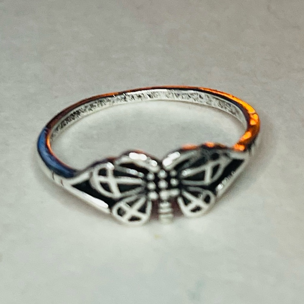 New Sterling Silver Handmade Moth Minimalist Bohemian Vibes Gothic Ring 6 - Picture 5 of 10